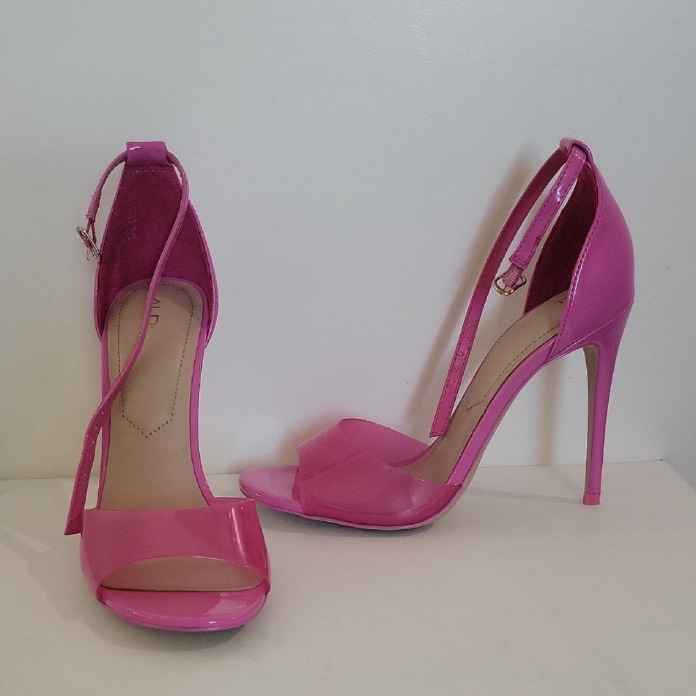 Aldo Barbie Pink Heels Stiletto Peep-Toe